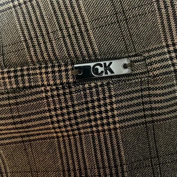 Calvin Klein Gray Plaid Skinny Ankle Suit Pants NWT Size 14 - Picture 8 of 9